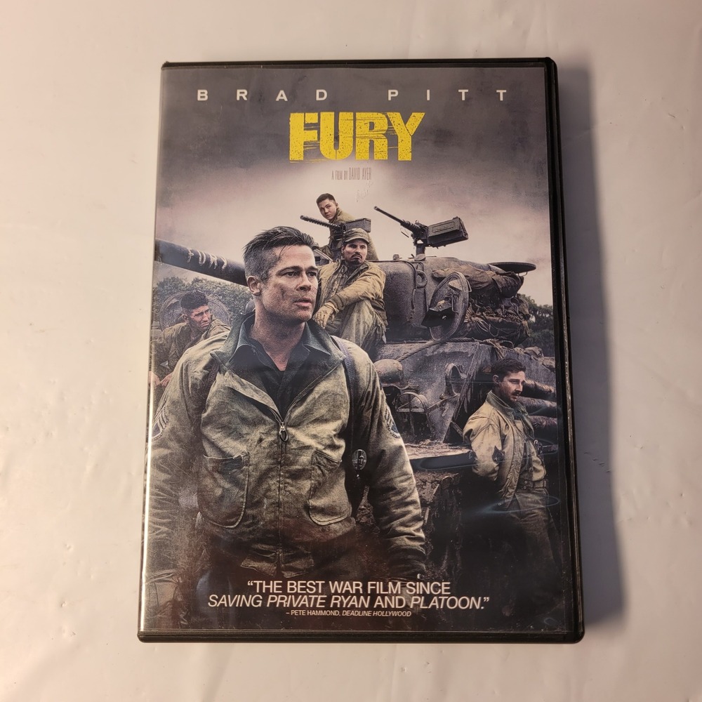 Sony Pictures Fury DVD Movie Brad Pitt Shia LaBeouf WWII‎ War Drama 2014